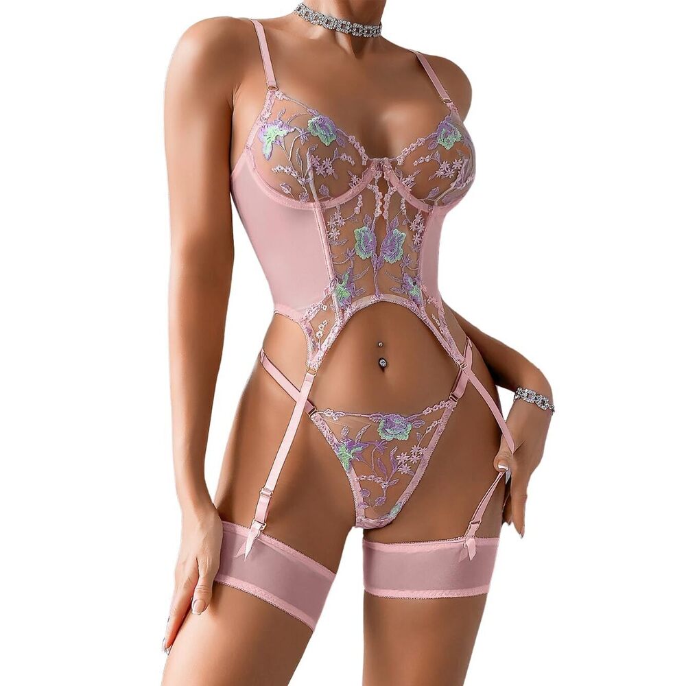 5079 Sheer Bride Lingerie Set Sexy Bridal Garter Wedding Night